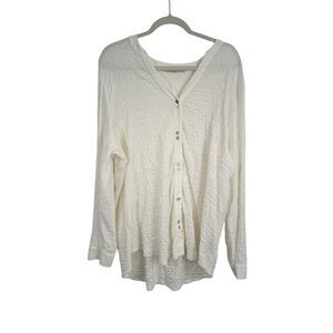 Soft Surroundings Long Sleeve Button Front Blouse Minimalist Boho Womens Size 1x